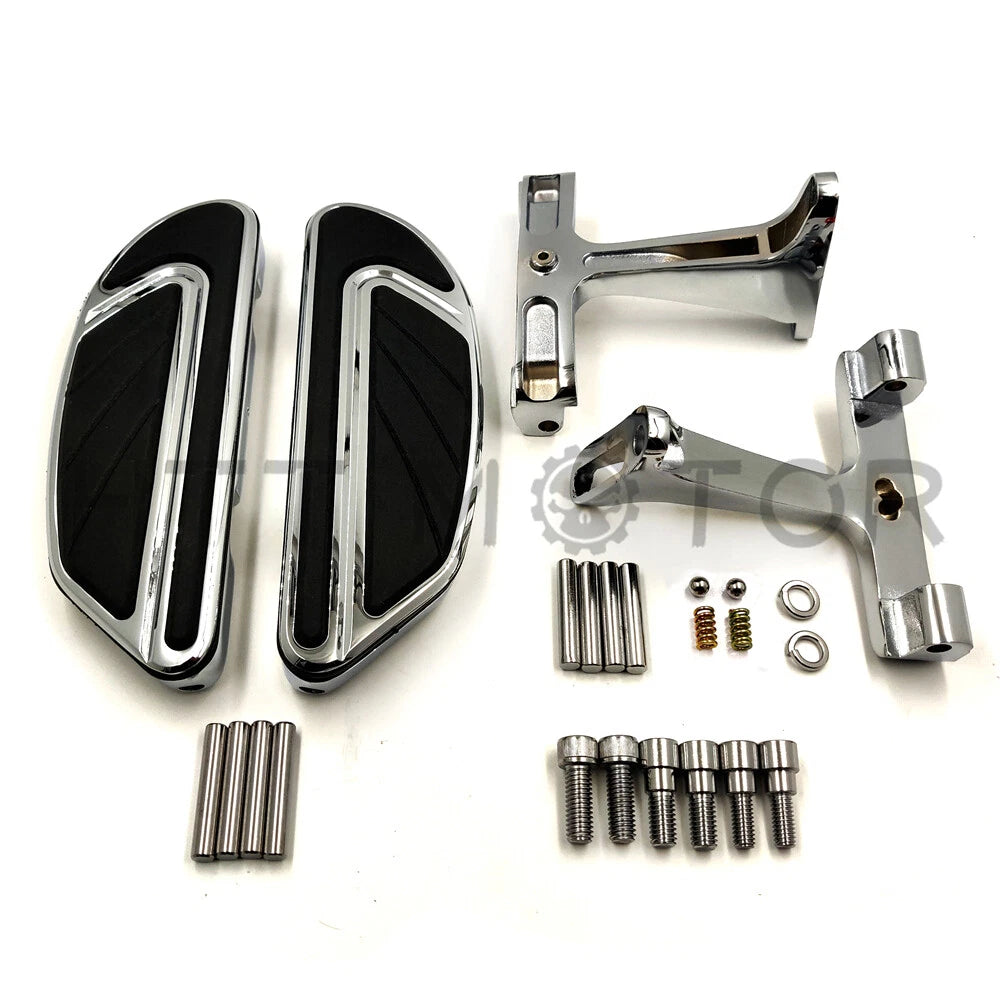Chrome Airflow Footboard Mounting Bracket for Harley Touring (1993–2019)