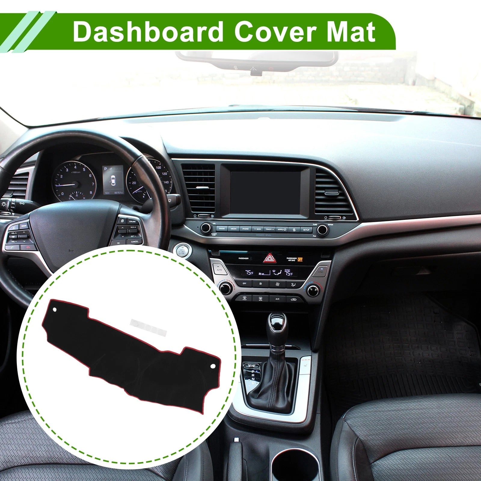 Dashboard Cover for Nissan Micra March K13 (2011–2016) Black Red Anti-Slip