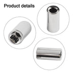 Set of 2 Chrome Steel 14 Inch Square Drive to 14 Hex Socket Bit Adapters