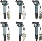 Set of 6 Ignition Coils + 6 Iridium Spark Plugs for Mercury Milan (2006–2011)