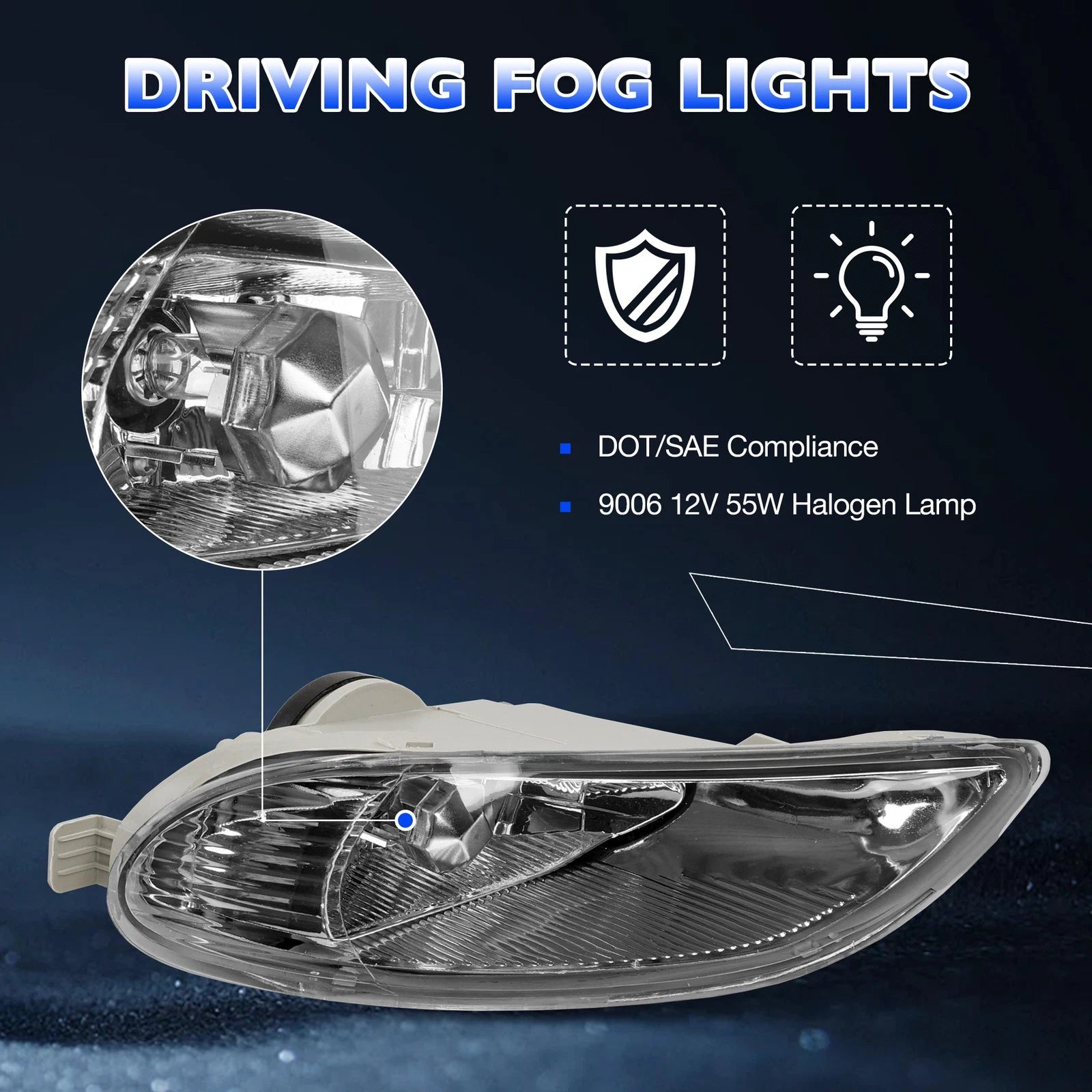 Pair Fog Lights for Toyota Camry/Corolla/Solara (2002-2008)