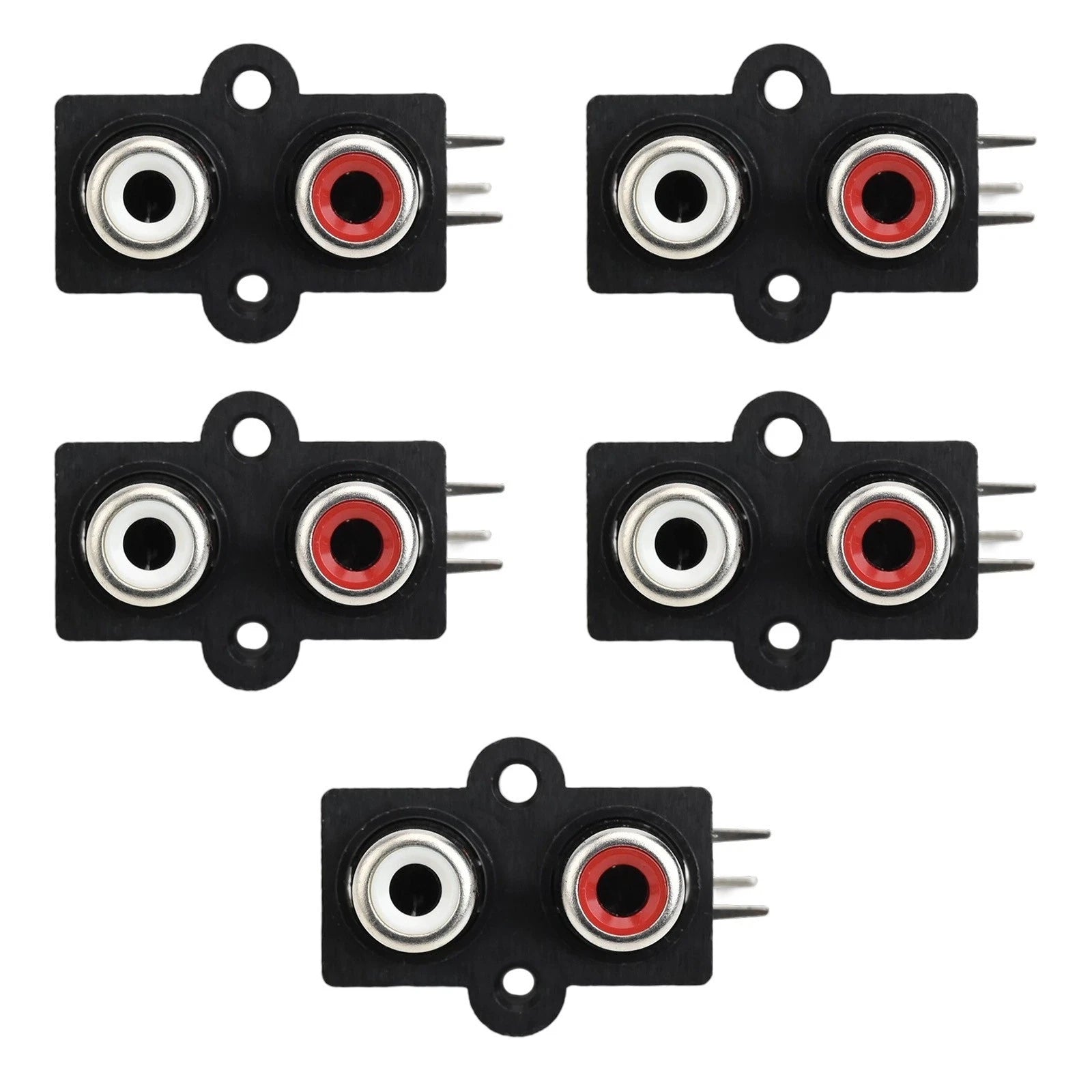 Set of 5 Female Connectors for Audio Visual Devices PCB Mount