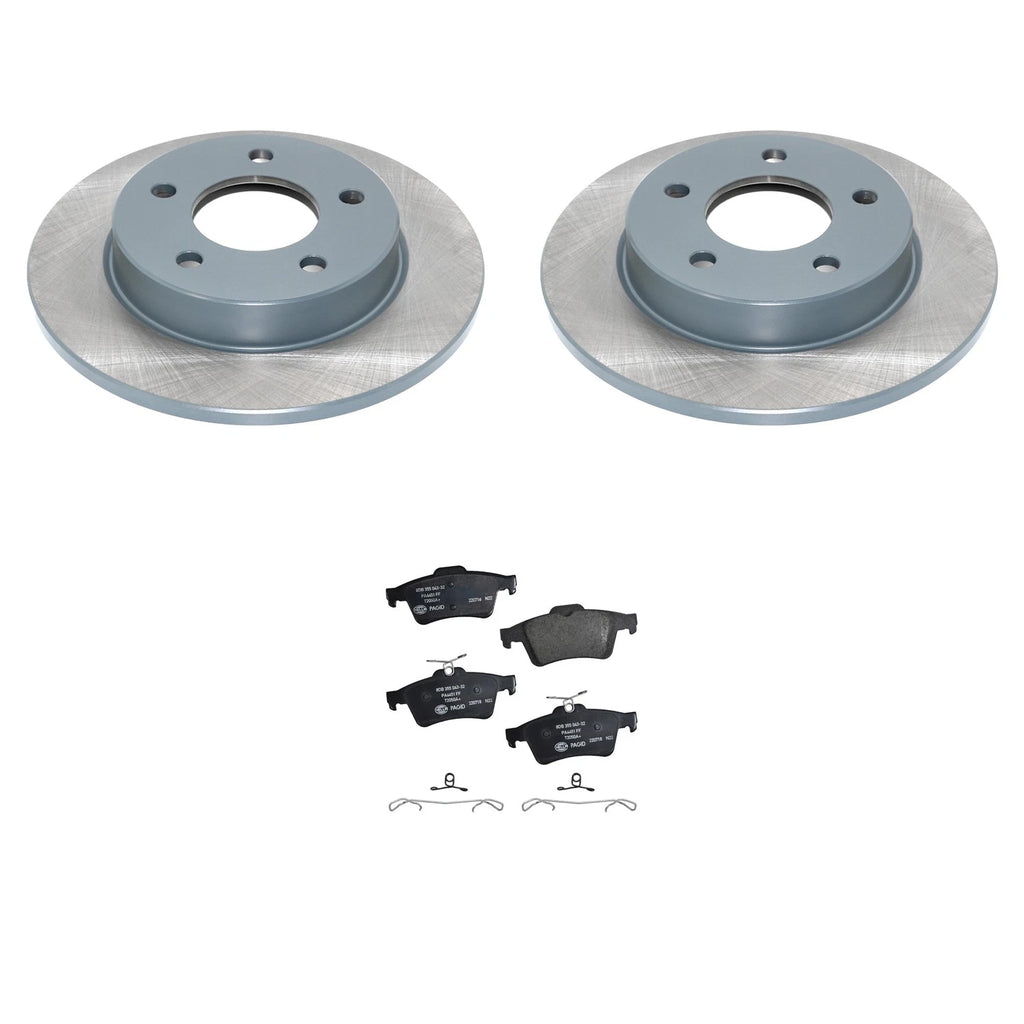 DuraGo Rear Rotors & Hella Ceramic Brake Pads Kit for Mazda 3 (2004–2013)