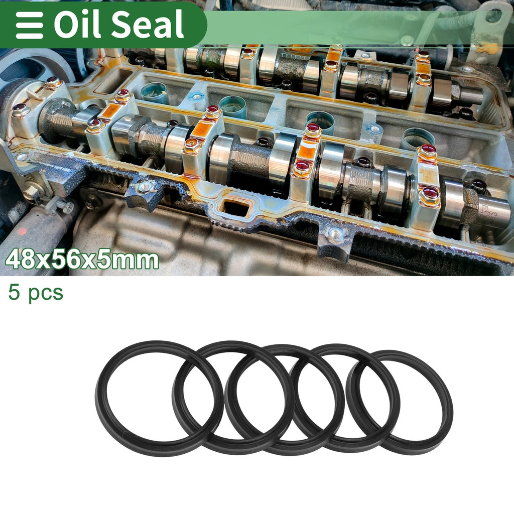 Set of 5 Oil Seal Ring 48x56x5mm NBR Rubber for Rotary Shaft