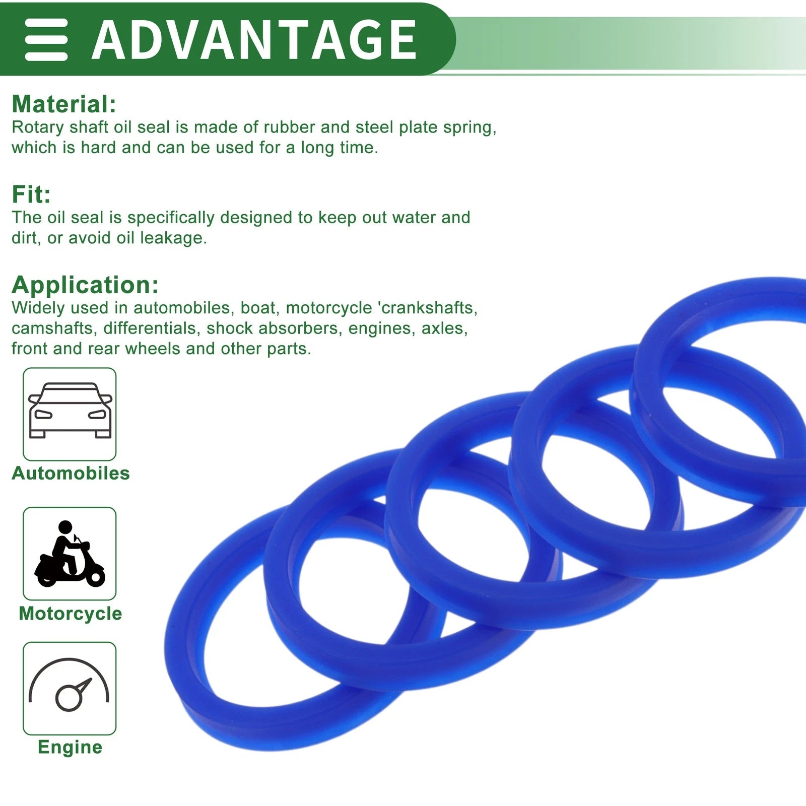 Set of 5 Oil Seal Rotary Shaft Seal 45x55x8mm for Various Models