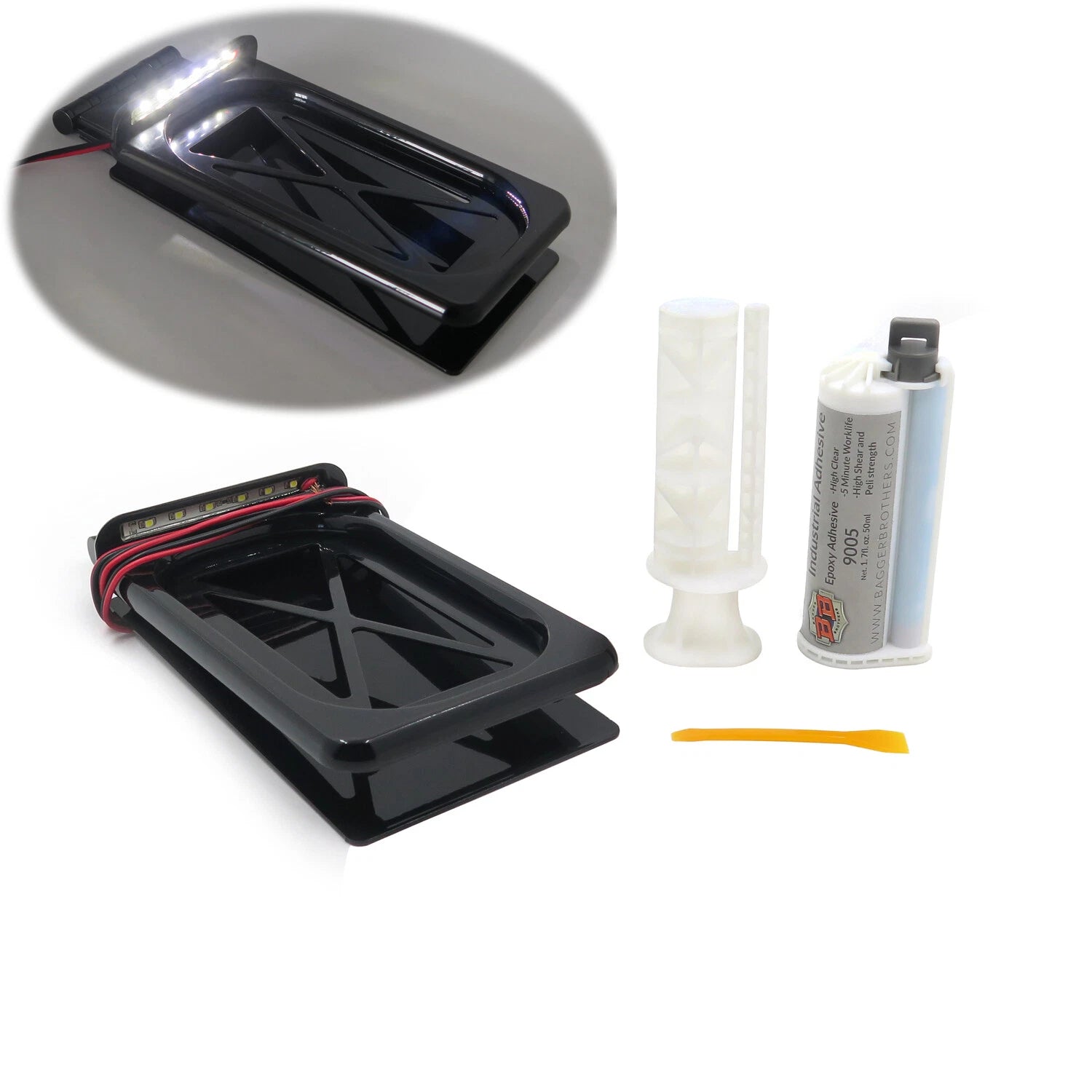 Folding Tag Bracket License Plate LED for Harley Touring Road King Street Glide (2014–2023)