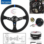 Suede Steering Wheel + Short Hub Adapter + Quick Release for Honda Civic EK (1996–2000)