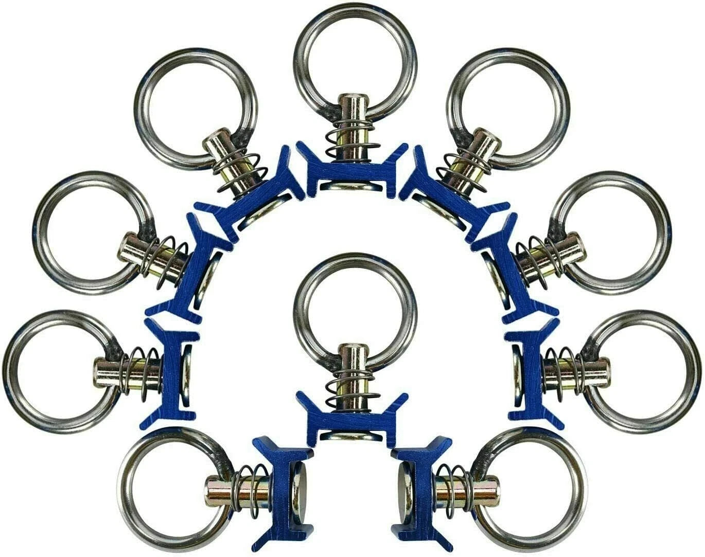 10 Pcs L-Track Single Stud Fitting with Stainless Steel Ring for Universal Use