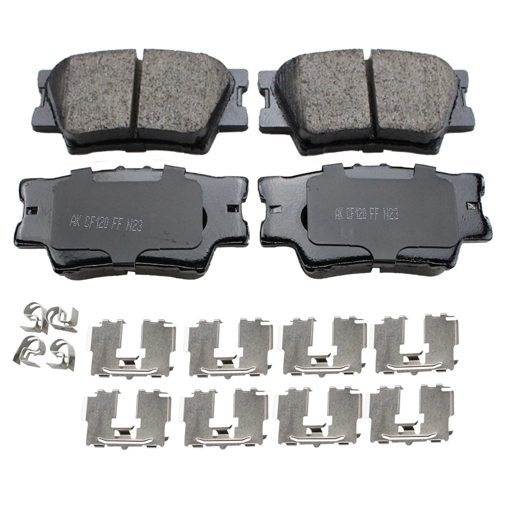 Set of 2 DuraGo Rear Rotors & Akebono ProACT Ceramic Pads for ES350, Camry