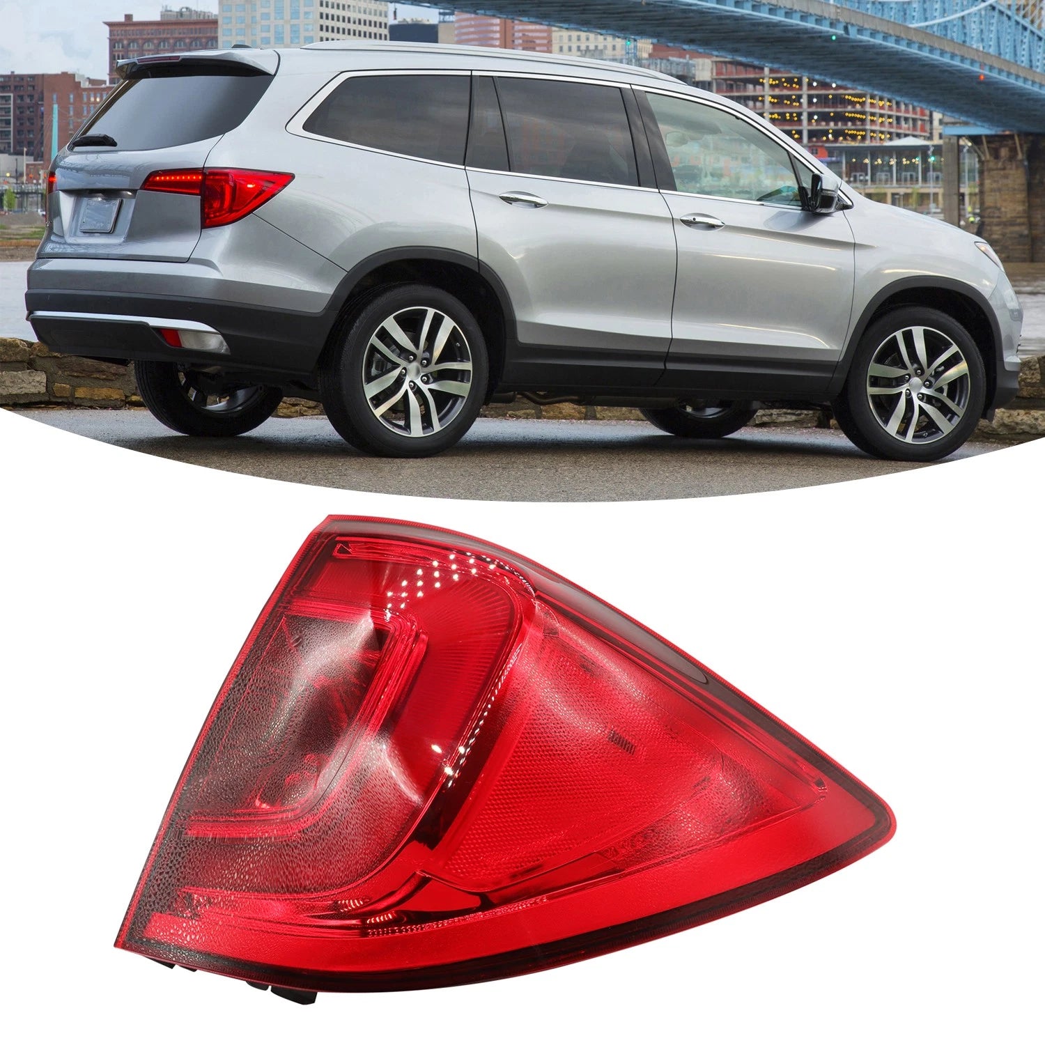 LED Tail Light Lamp Outer Passenger Side for Honda Pilot (2016–2018)