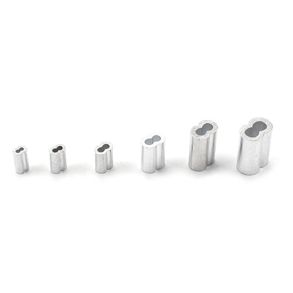 180 Pcs Ferrule Crimping Loop Sleeve for Wire Rope Cable Line (Assorted)