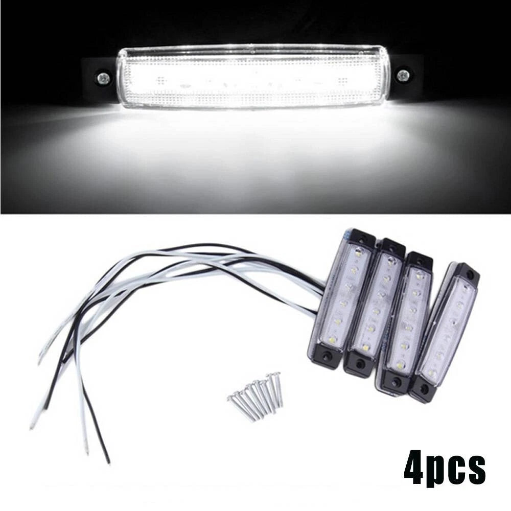 Set of 4 Marine Grade 12V Large Waterproof Cool White LED Courtesy Lights
