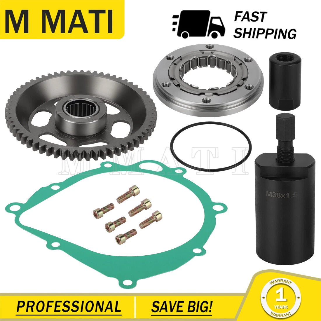 Starter Clutch Bearing Sprag & Idler Gear & Gasket Kit for Suzuki LTZ400 DRZ400 (2003–2009)