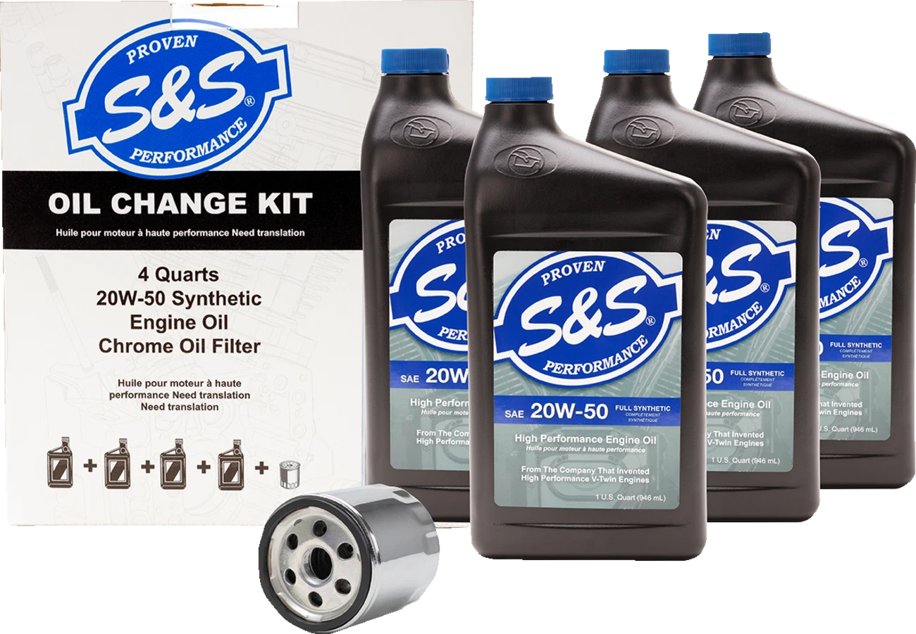 Oil Change Kit with Black Filter for Harley Davidson Big Twin/Sportster (1984–2022)