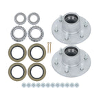 Set of 2 Galvanized Trailer Hub Kits for 5200-6000lbs Spindle