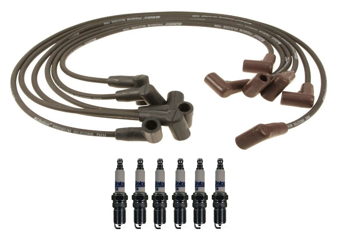 Set of 6 Ignition Wires & ACDelco Rapidfire Spark Plugs for Chevy 3.8 (VIN K)