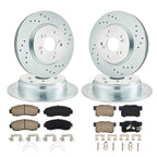 Ceramic Brake Pads & Front Rear Rotors for Honda CR-V 2012–2016 (2.4L)