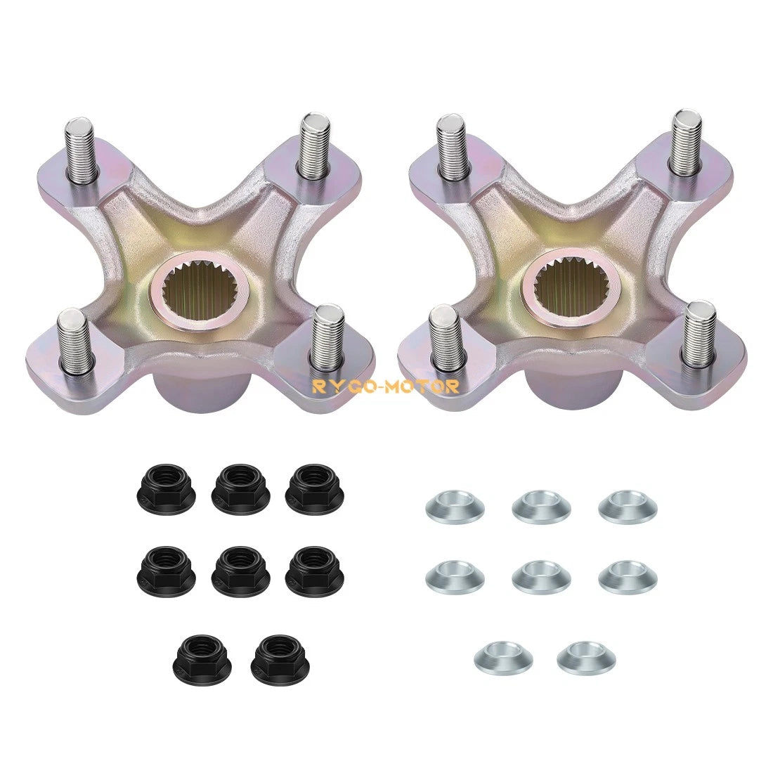 2 Rear Wheel Hubs & Flange Lug Nuts for Honda Sportrax 300 400 450 (1997–2009)