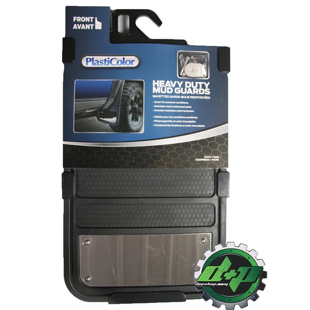 Set of 2 Heavy Duty Mud Flaps for - Stainless Steel, Rubber