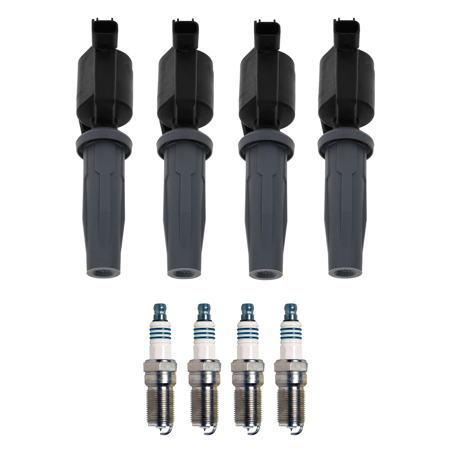 Set of 4 Ignition Coils & Iridium Spark Plugs for Ford C-Max (2013–2019)