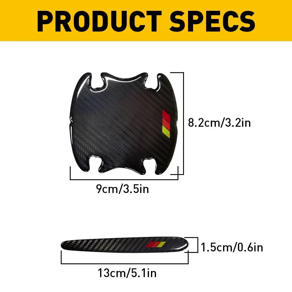 Carbon Fiber Door Cup Handle Sill Scuff Cover for RAV4