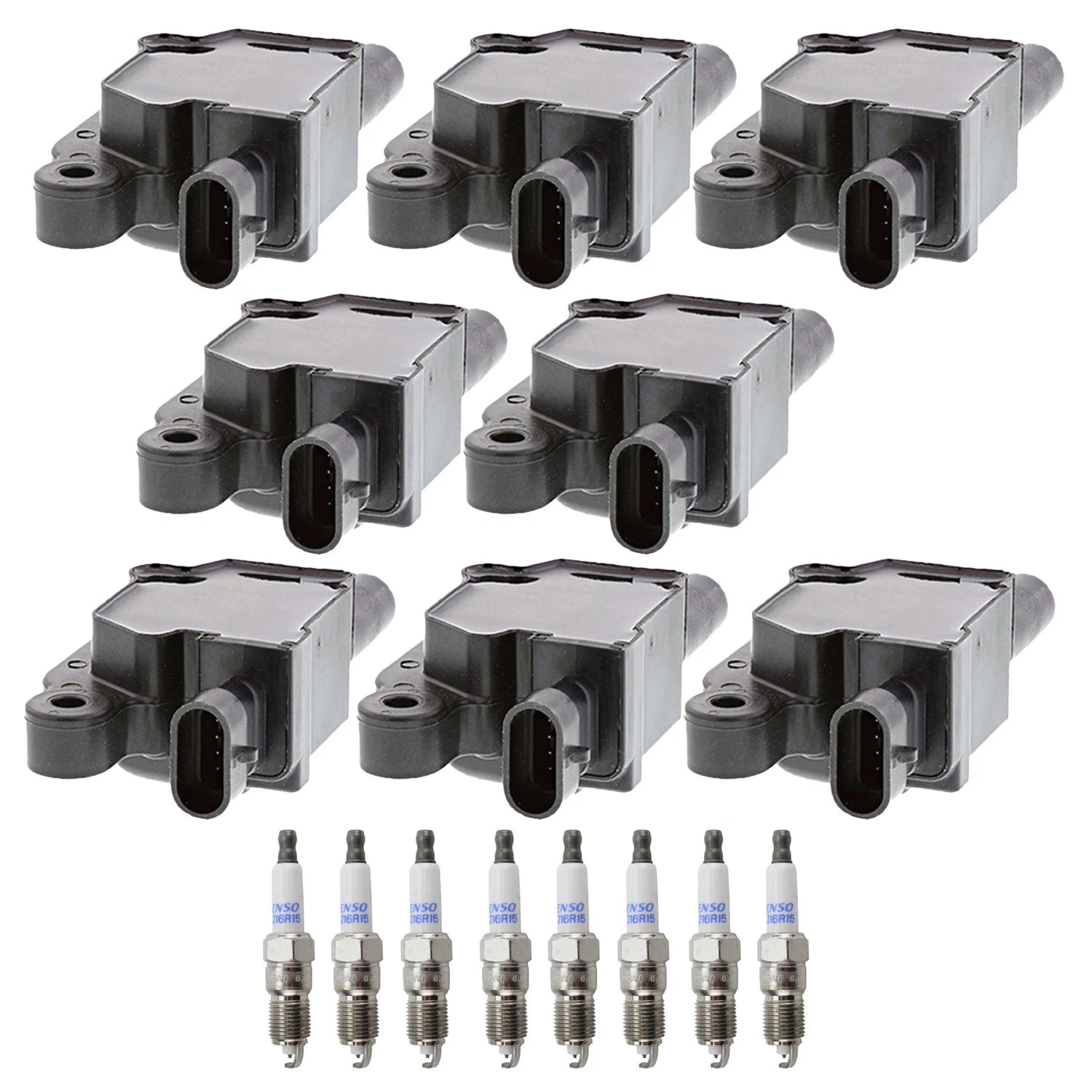 Set of 8 Ignition Coils & Platinum Spark Plugs for Savana 2500 3500 (2003–2023)