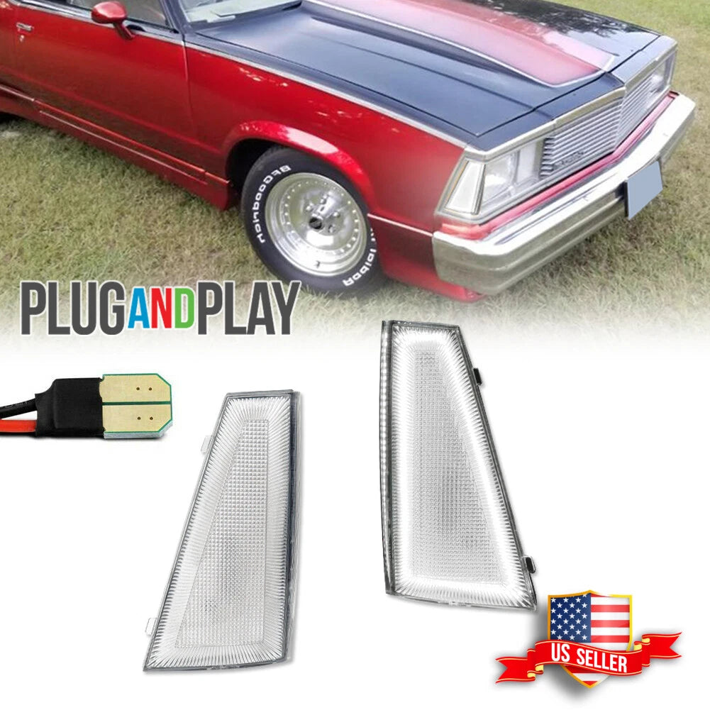 Clear White LED Front Side Marker Light for Chevrolet El Camino Malibu (1980–1981)