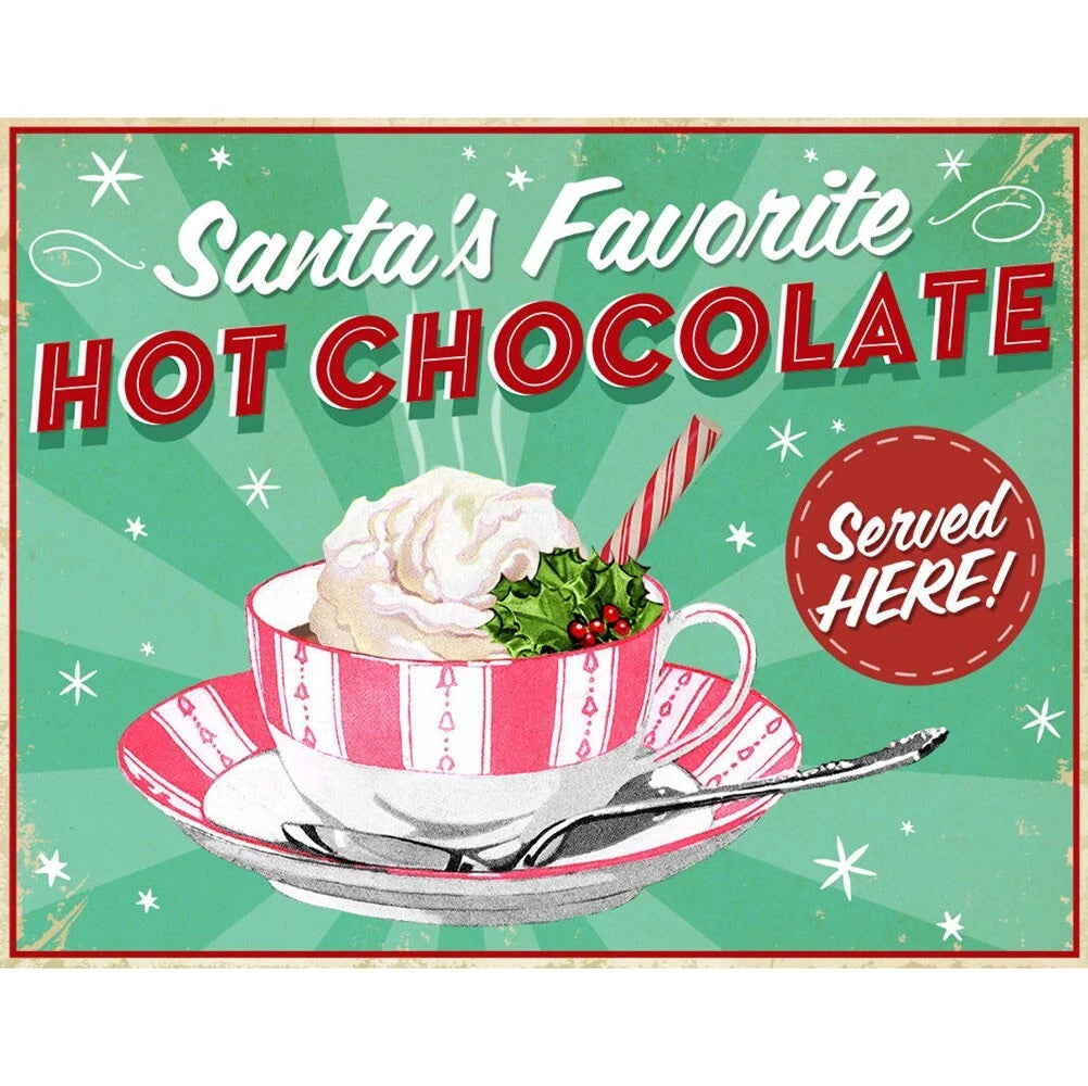 Santa's Favorite Hot Chocolate Tin Sign 9303