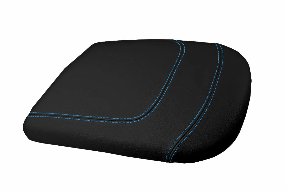 Leather Console Lid Armrest Cover for Ford F150 Lariat (1997–2003) Blue Stitch