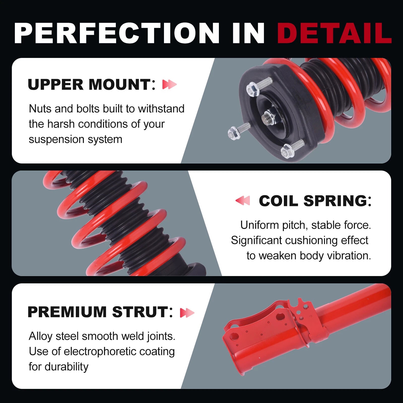 Complete Shock Struts Assembly for Toyota Camry Lexus ES300 (1997-2006)