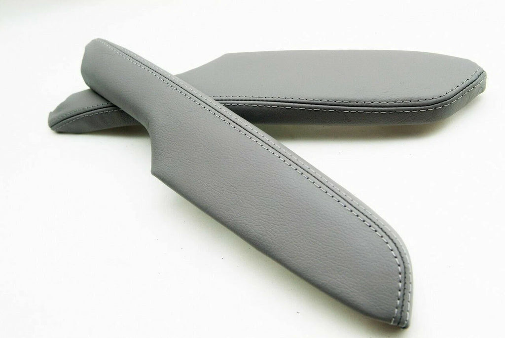 2X Front Door Panel Armrest Covers for Honda Odyssey (2005–2010) Gray PVC Leather