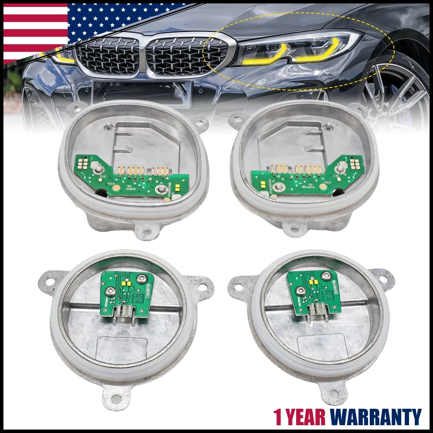 US Yellow Angel Eye DRL LED Module for BMW G20 330i 330iX M340i M340iX (2019–2022)
