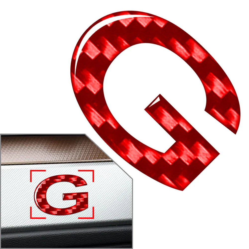 Carbon Red Letter Decals Stickers for Car Badge Emblem