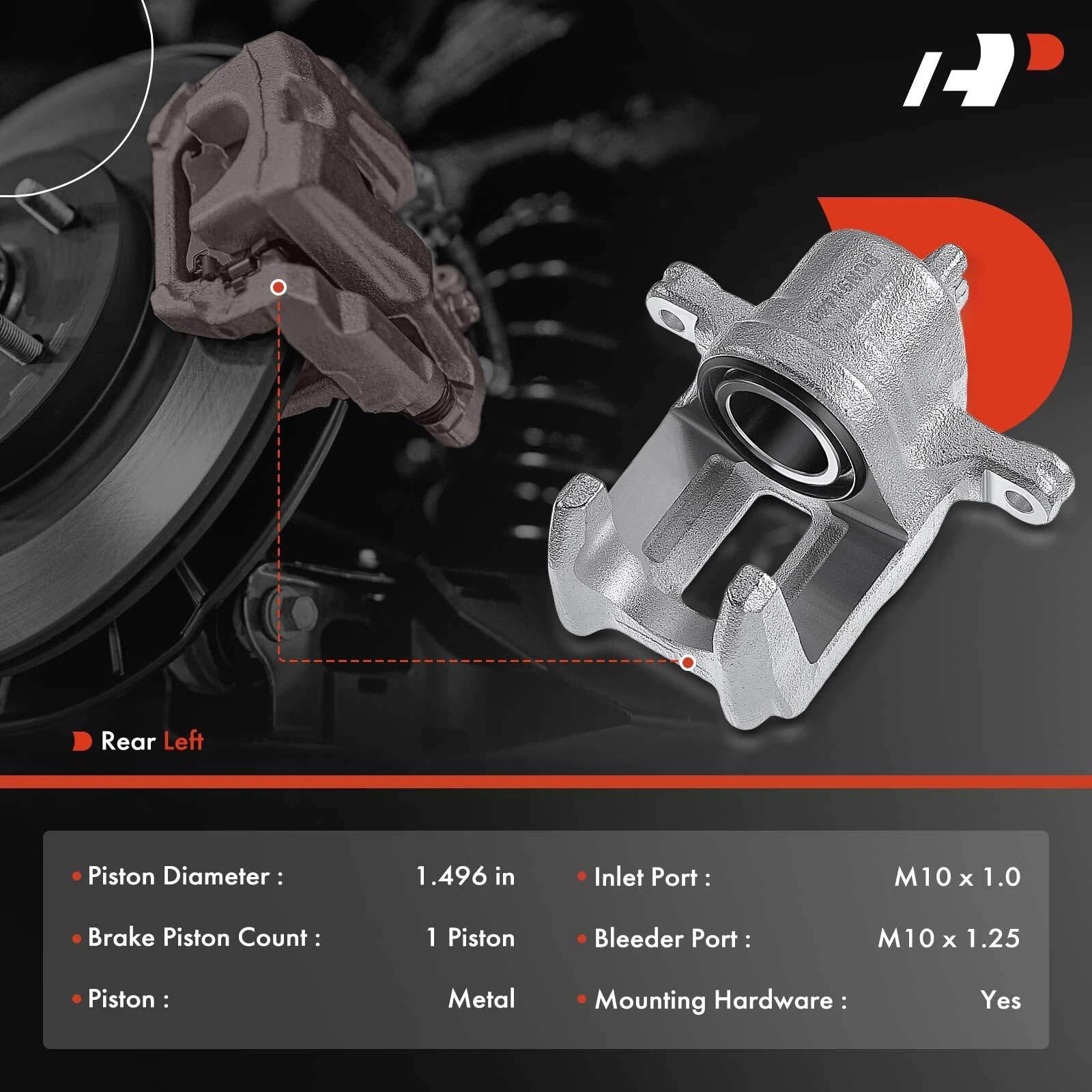 Rear Left Brake Caliper for Honda CR-V (2002-2004)