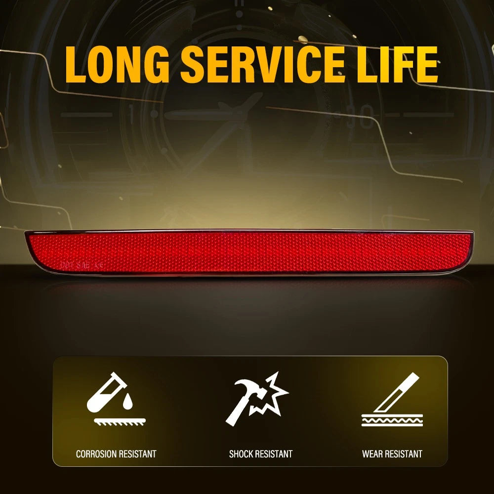 2X Red LED Rear Bumper Reflector Light for Dodge Challenger (2015–2022) EXV