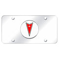 Chrome Logo on Chrome License Plate - Officially Licensed for Pontiac