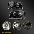 2X Headlight Assembly for Chrysler 300 (2005–2010) Black Housing