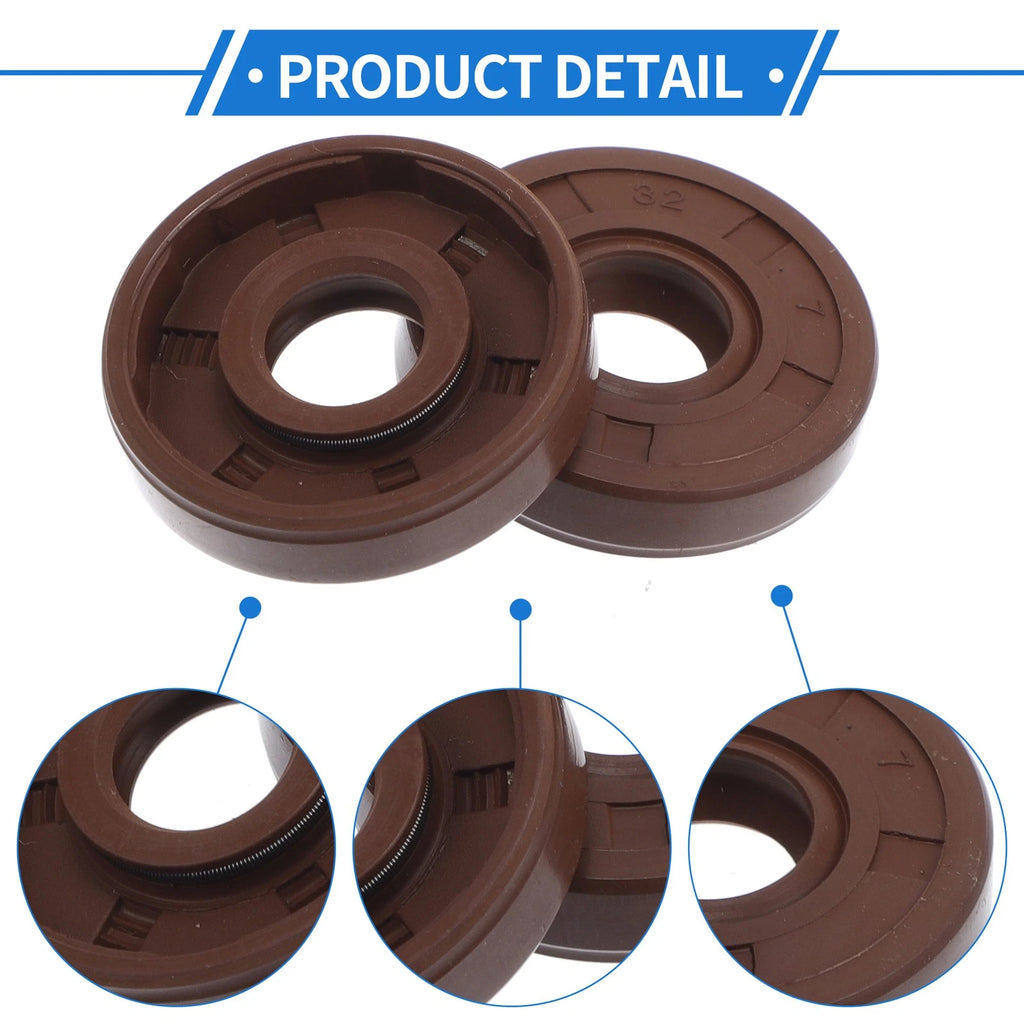 2X Oil Seal Rotary Shaft Seal FKM Rubber 12x32x7mm for Various Models 