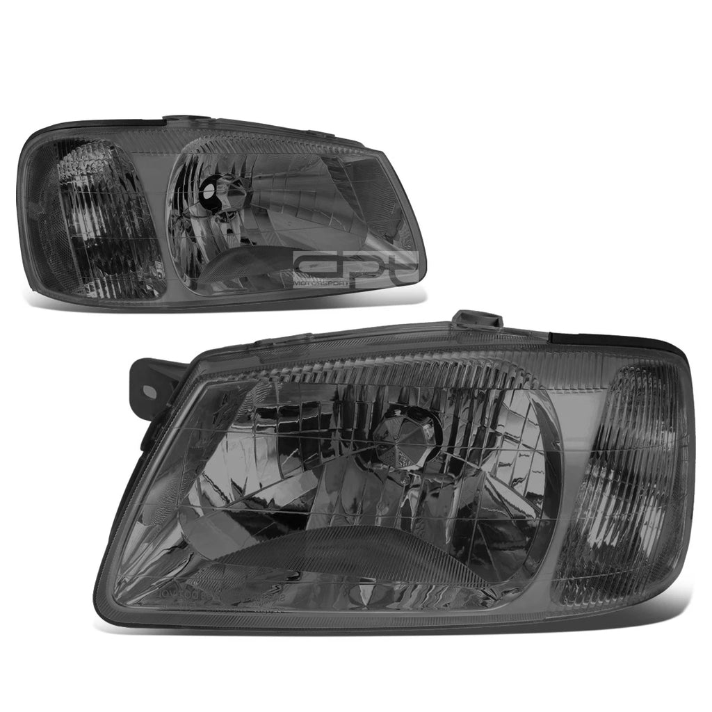 Pair of Smoked Housing Clear Corner Headlights for Hyundai Accent (2000–2002)