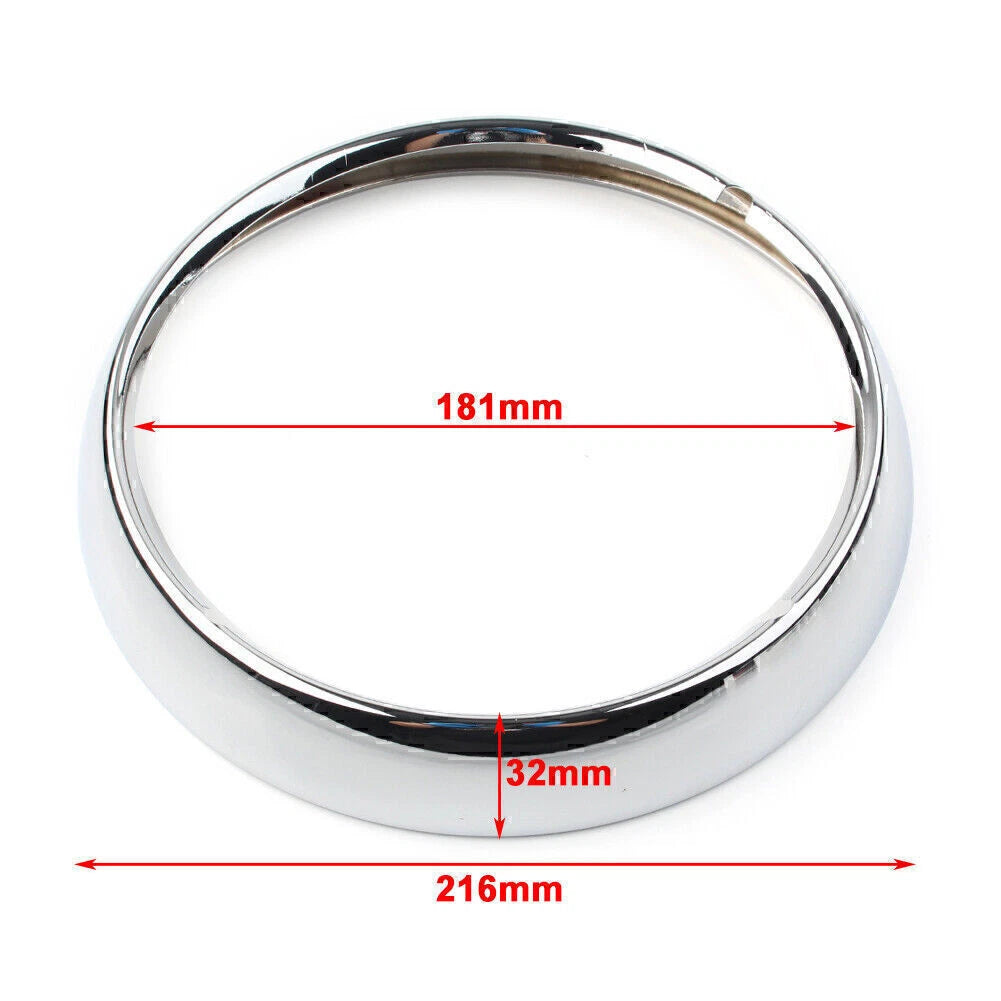 7" Headlamp Trim Ring Cover for Harley Touring Road King (Chrome)