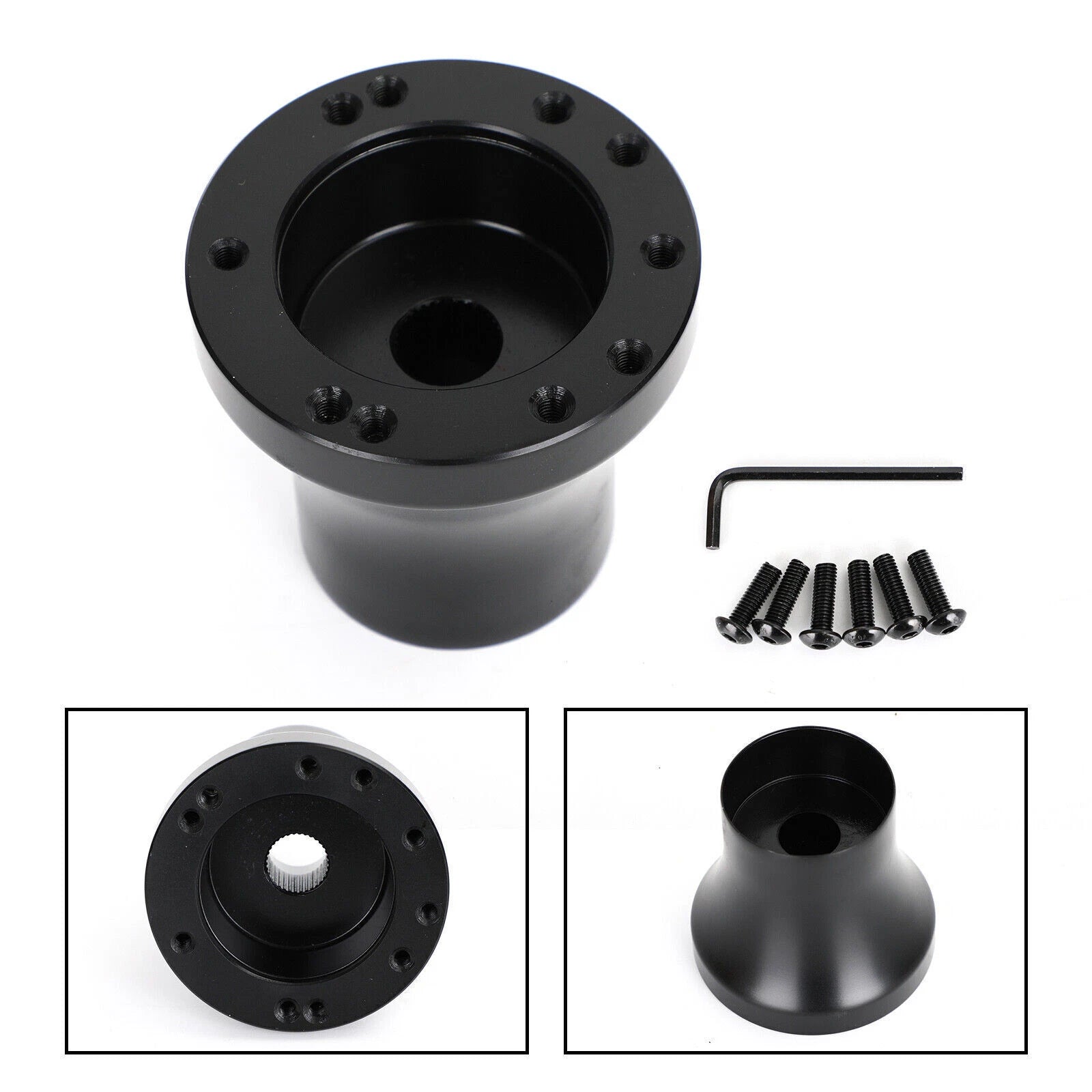 Aluminum Steering Wheel Adapter Hub for Club Car DS (1984–Present) Black