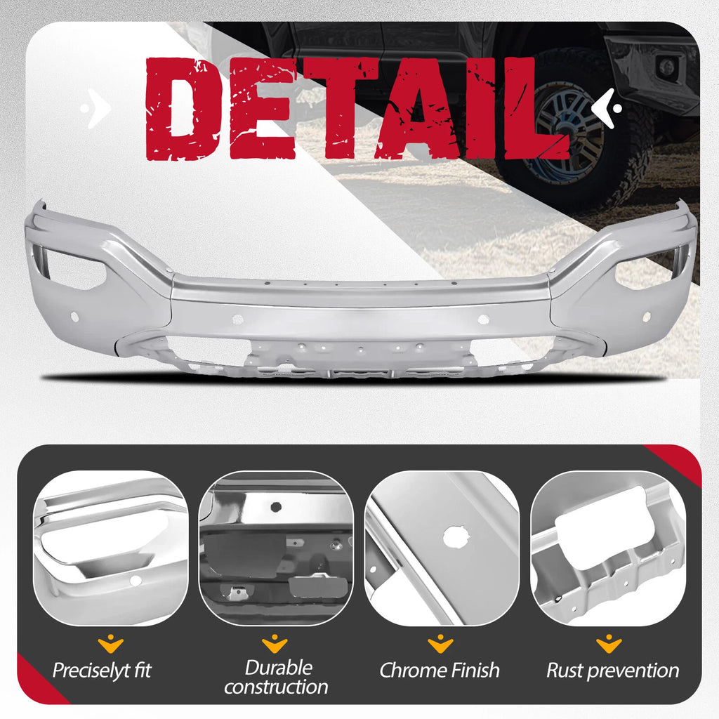 Chrome Front Bumper Cover for GMC Sierra 1500 (2016–2018)