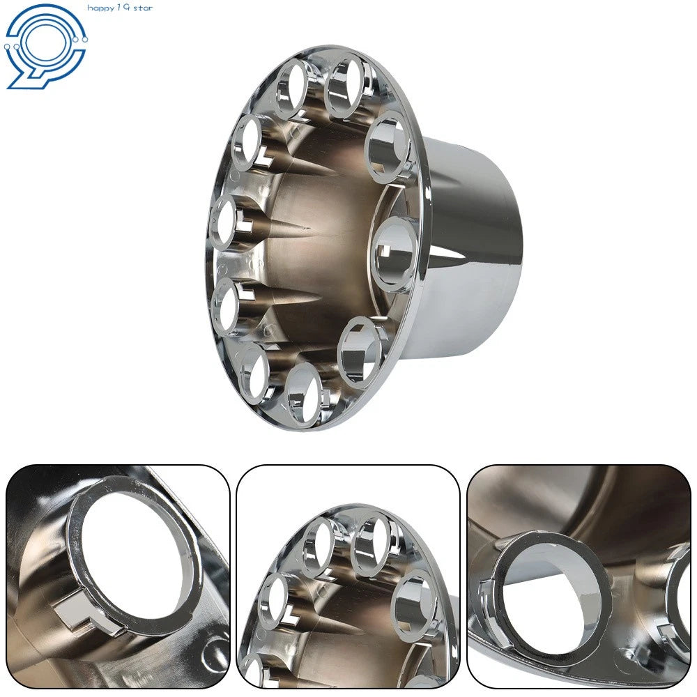 Set of 4 Chrome Rear Wheel Axle Covers for Semi Truck