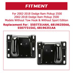 Set of 2 Front Bumper Brackets for Dodge Ram 2500 (2003-2010, 2011-2018)