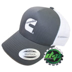 Cummins Truck Mesh Summer Hat Snapback Cap Gray White Logo
