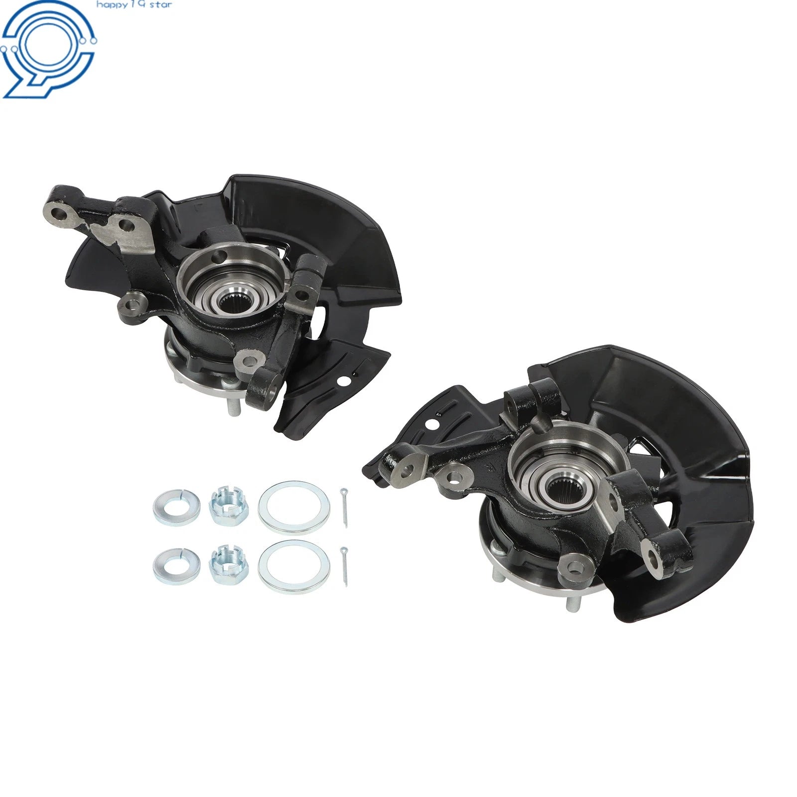 Pair Front Steering Knuckles & Wheel Hub Bearings for Hyundai Sonata (2011–2013)
