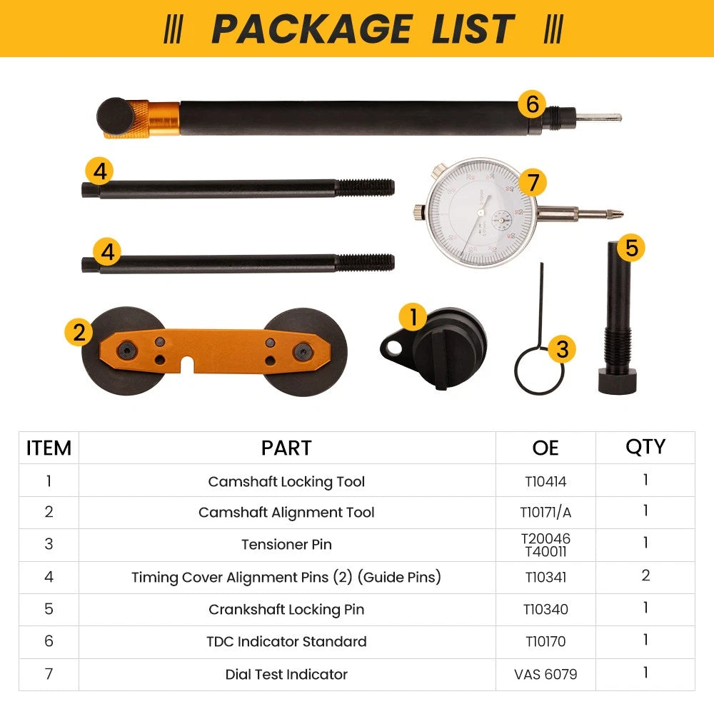 Camshaft Timing Locking Tool Set for Audi A3/A1 (2010–2019)