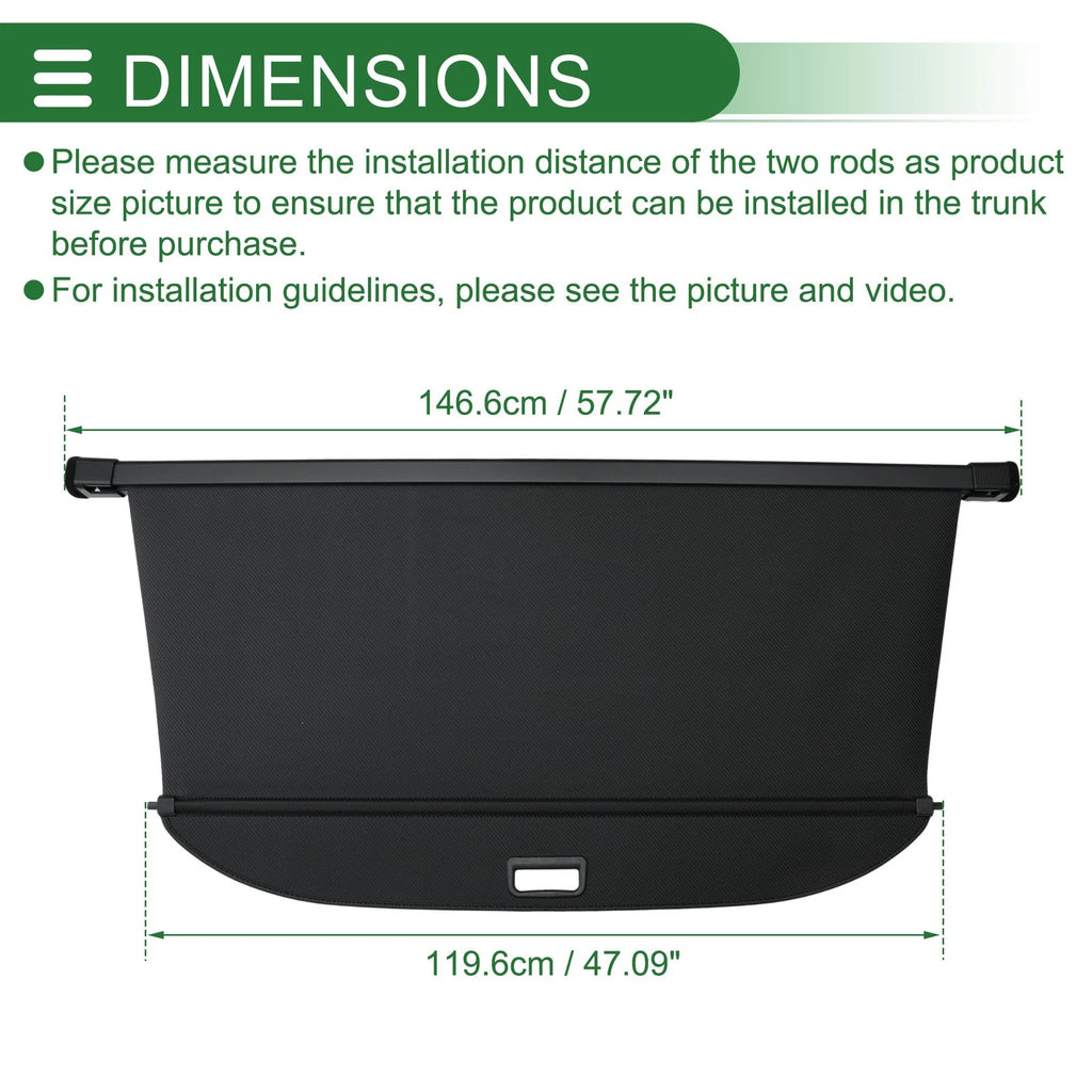 Retractable Cargo Cover for Hyundai Palisade (2026) Carbon Fiber Black