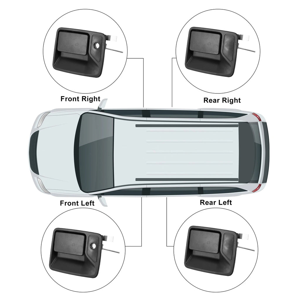 Set of 4 Exterior Door Handles for Ford Excursion (2000–2005) Black
