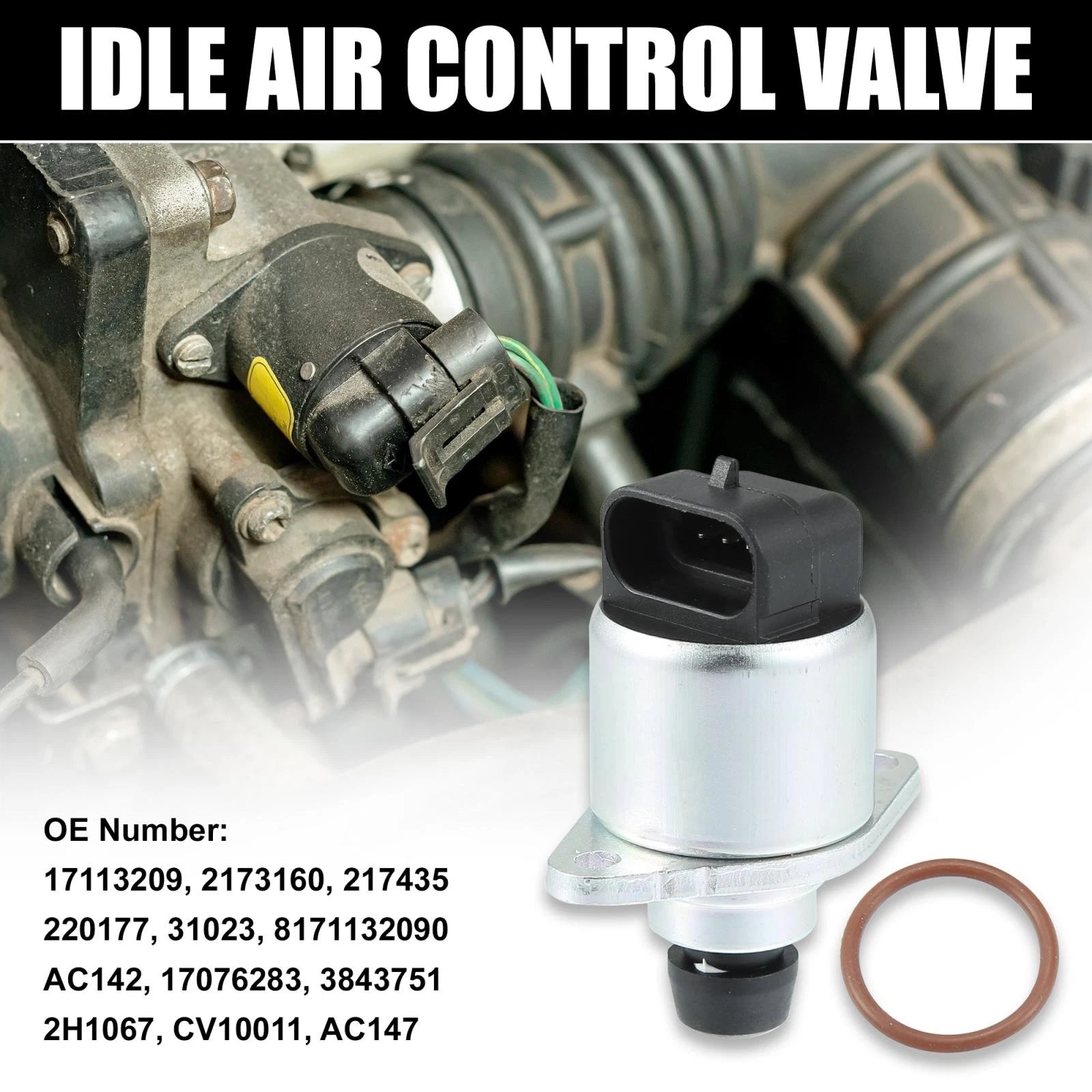 Idle Air Control Valve 17113209 for Chevy (Replacement, Silver Tone)